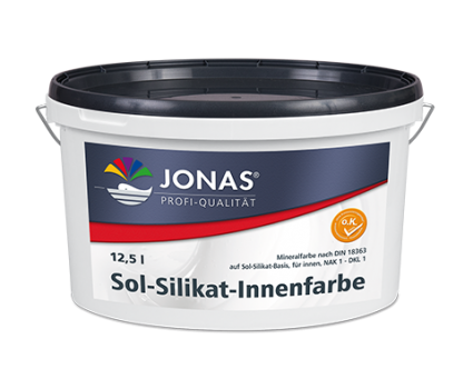 JONAS Sol-Silikat-Innenfarbe 12,5 L - Hochdiffusionsfähige und schneeweiße Sol-Silikatfarbe für innen mit hoher Deckfähigkeit - NAK1 / DKL1 ***weiß***